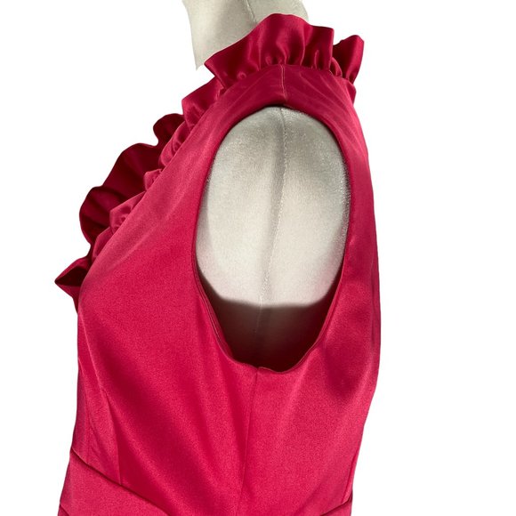 Like New Jessica Howard Brith Pink Sleeveless Ruffle Dress Size 12P - Picture 7 of 10